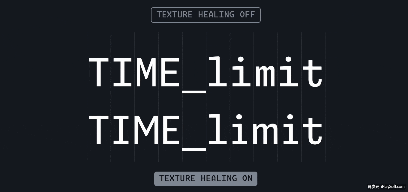 Github monospace 等宽字体 texture healing 效果