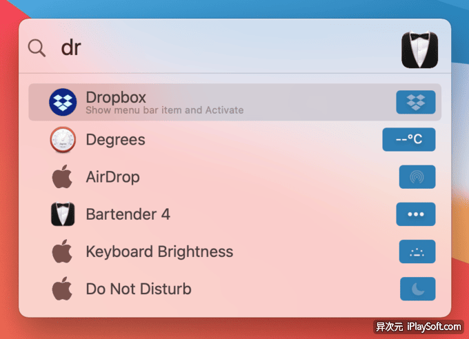 Bartender 图标搜索