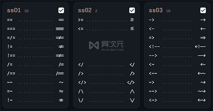 代码字符连字效果